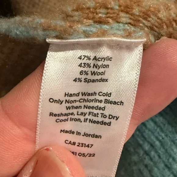 Talbots Brown and Blue wool blend cardigan - Picture 3 of 5